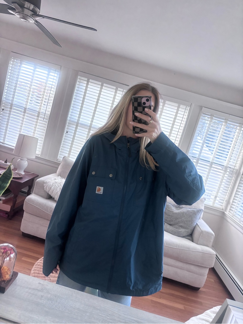 Carhartt Men’s Rain Coat Jacket XXL Navy Blue – Like New